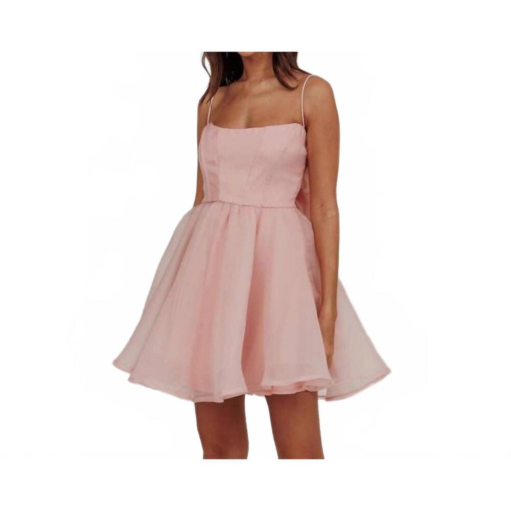 NEW ONE AND ONLY COLLECTIVE sleeveless organza mini dress in blush